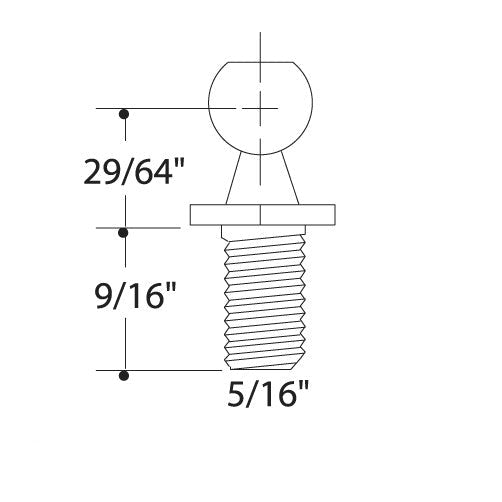 Threaded Studs with 13MM Ball End - BacktoBoating