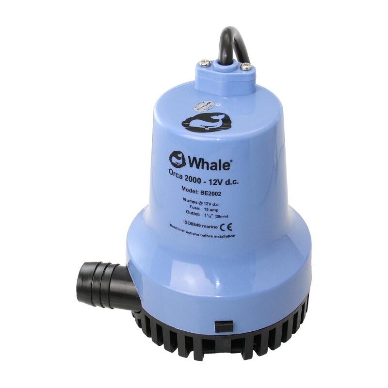 Whale Orca 2000 GPH Submersible Bilge Pump 12V - BacktoBoating